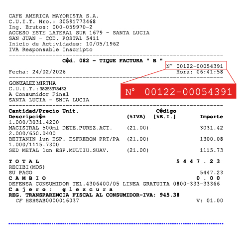 Ubicación ticket